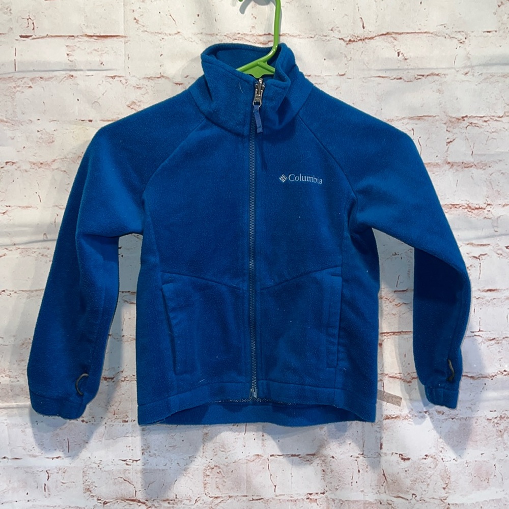 Columbia Jacket Youth Kids XXS 4 5 Blue Fleece Full Zip Front Omni Heat